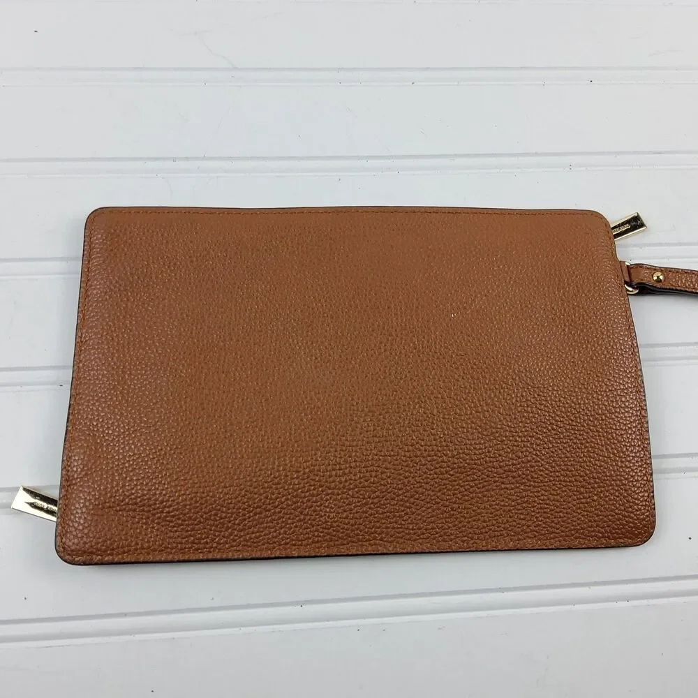 Michael Kors MK Pebbled Leather Double Zip Pouch Wristlet Clutch Wallet